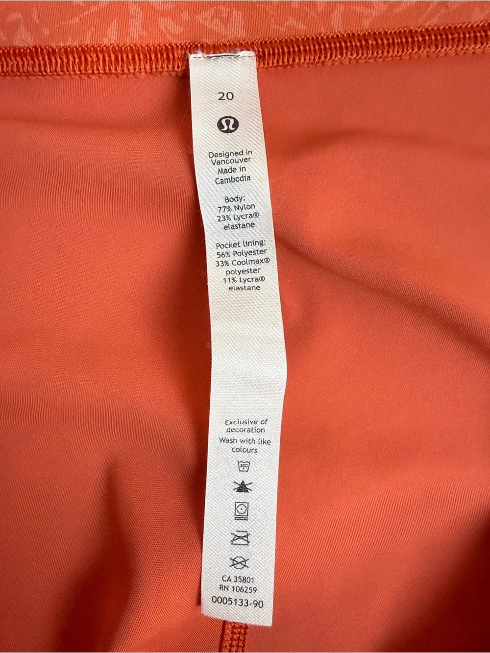 Lululemon Wunder Train High-Rise Tight 25” Crunch Warm Coral